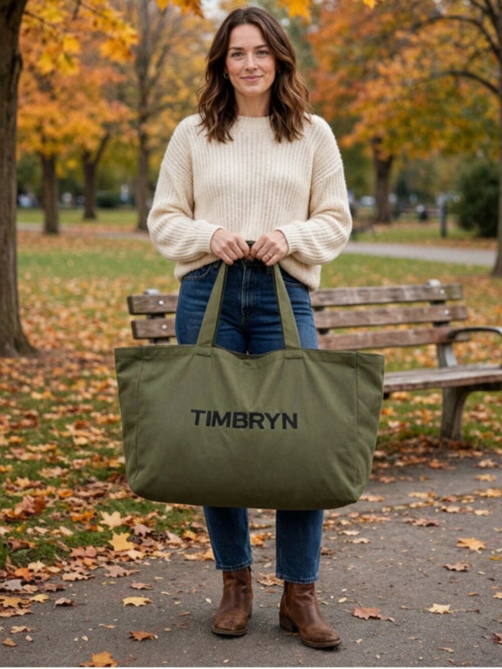 Large Canvas Tote Bag with Zipper & Inner Pocket With Zipper – Everyday Travel